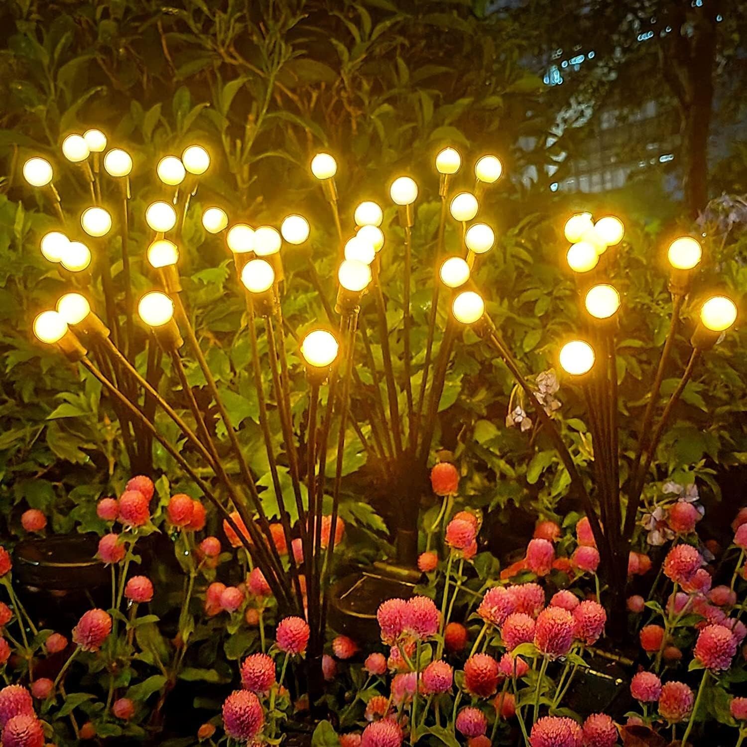 Mitsico Solar Powered Firefly Lamp - Plastic, Multicolor, Solar Powered Design | High-efficiency Ip65 Waterproof Panel, Easy Installation, Ideal For Gardens And Events