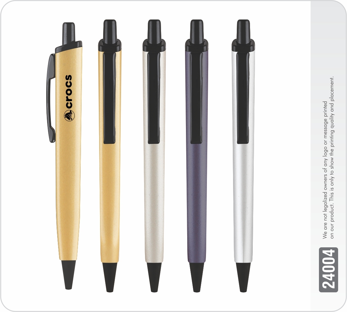 Square Pearl Colour Ball Pen - Plastic Model, Click Ball Pen, Multi-color Printing, Customised Artwork Screen Printed, Blue Ink