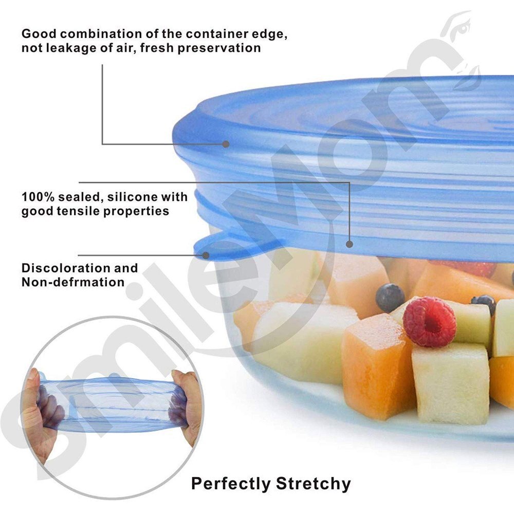 Mitsico Silicone Lid Microwave Safe Silicone Lids - 6 Sizes, Multicolor, Leak-proof Airtight Seal For Odd-shaped Containers, Dishwasher Safe