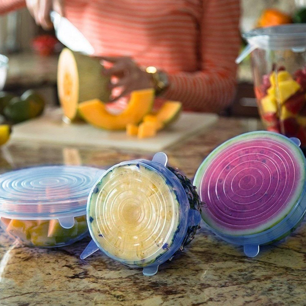 Mitsico Silicone Lid Microwave Safe Silicone Lids - 6 Sizes, Multicolor, Leak-proof Airtight Seal For Odd-shaped Containers, Dishwasher Safe