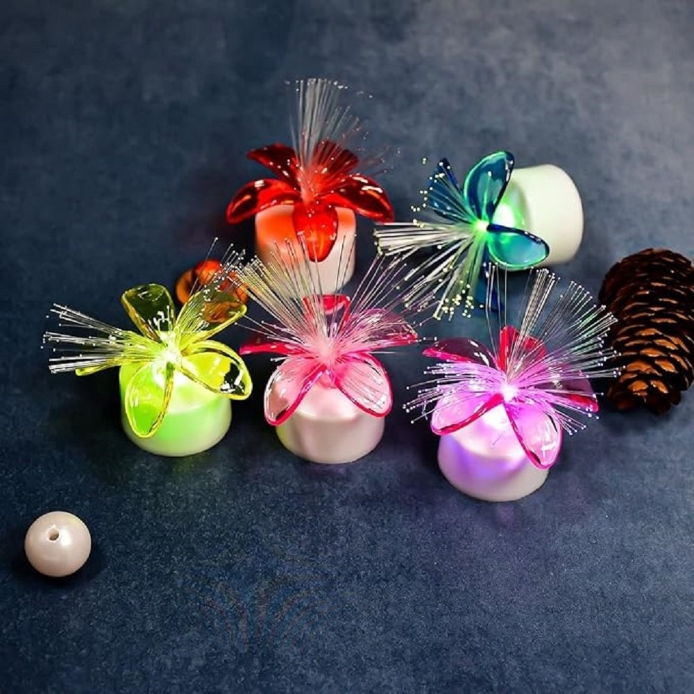 Mitsico Fiber Optic Light - Plastic, 12 Pieces 3 Inch Centerpieces, Multicolor Led Light, Energy-saving Decorative Lights For Events & Gifts