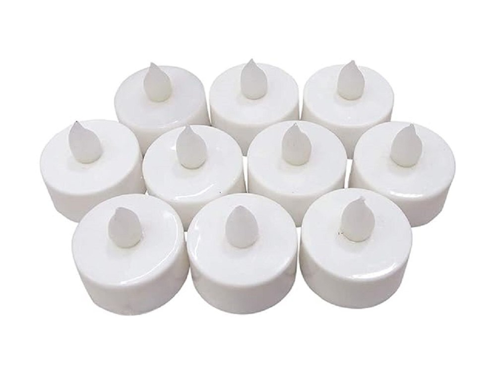 Mitsico Smokeless Candles Led Light Diya - Plastic Material, Compact Size, Yellow Color | Versatile Decors, Flameless Safety, Lasting Luminosity