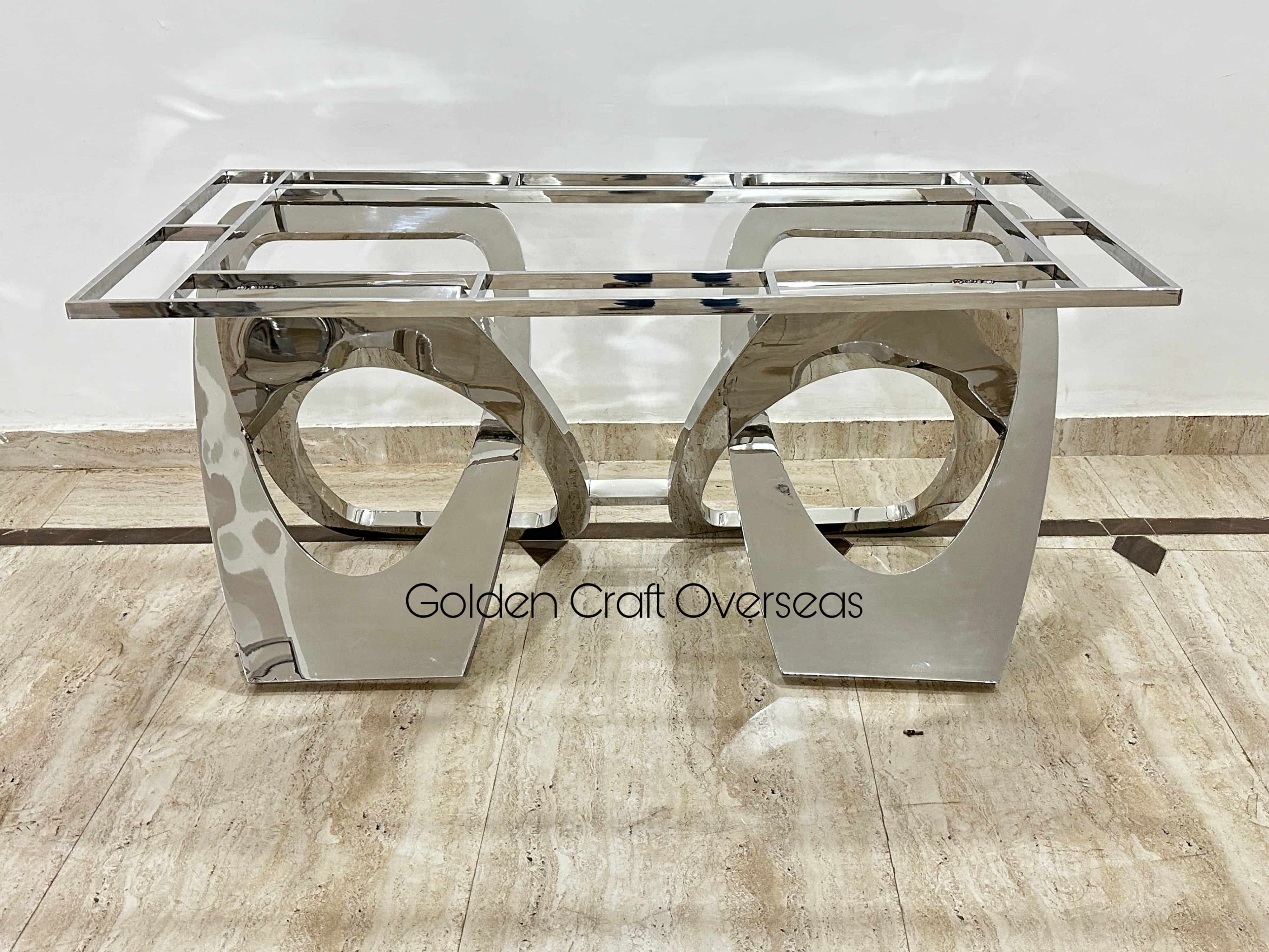 Natural Finish Dining Frame - Stainless Steel, 62x32x30 Inches | Antique Design, Hassle-free Use, Customizable Dã©cor