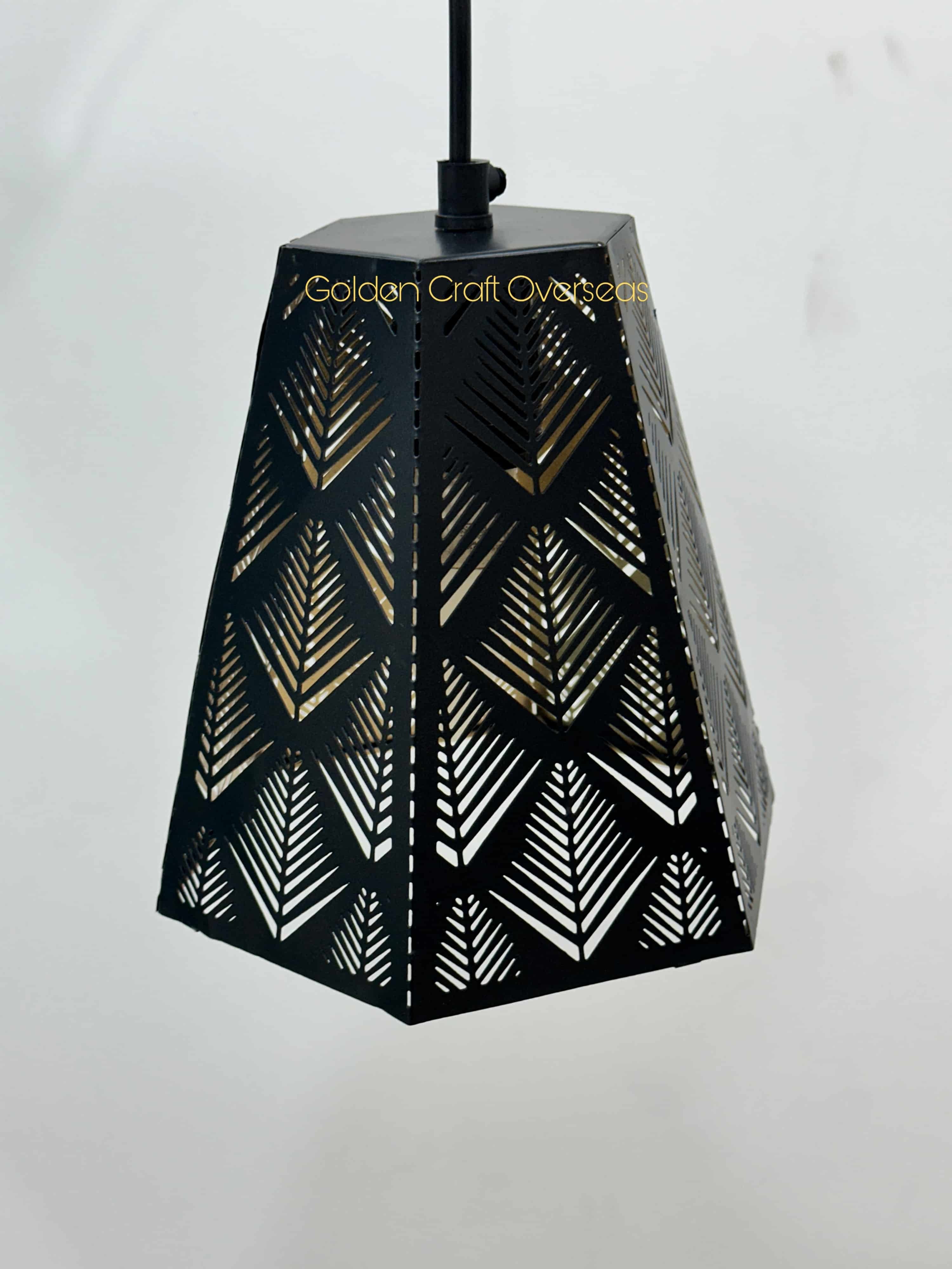 Moroccan Hanging Light - Handcrafted Metalwork, 6x6x8 Inches, Black | Incandescent Light Source, Colourful Stained Glass, Geometric Patterns
