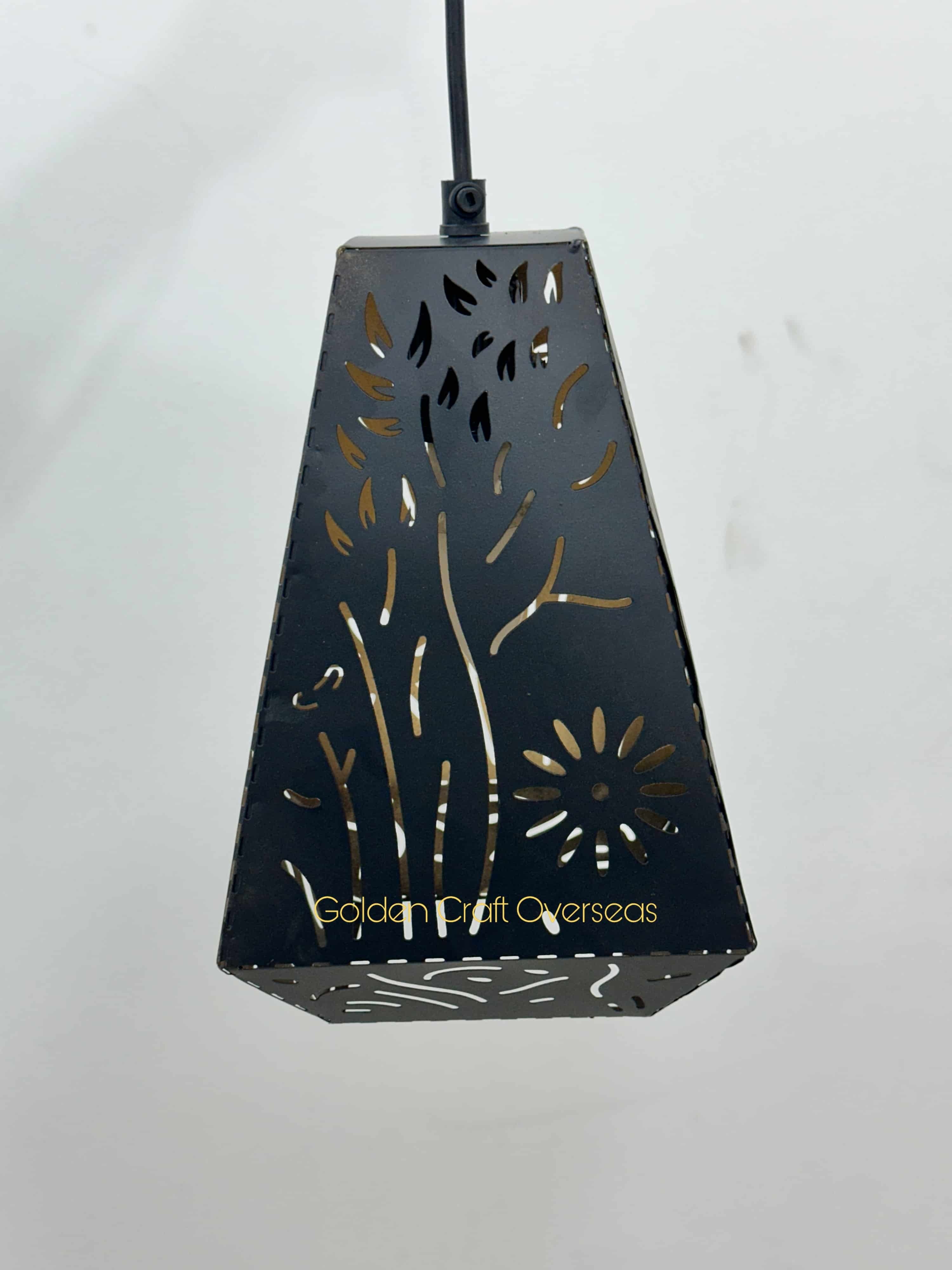 Moroccan Hanging Lantern - 6x6x10 Inches | Incandescent Electric Light, Black Cylindrical Design, Modern & Versatile For Indoors And Outdoors