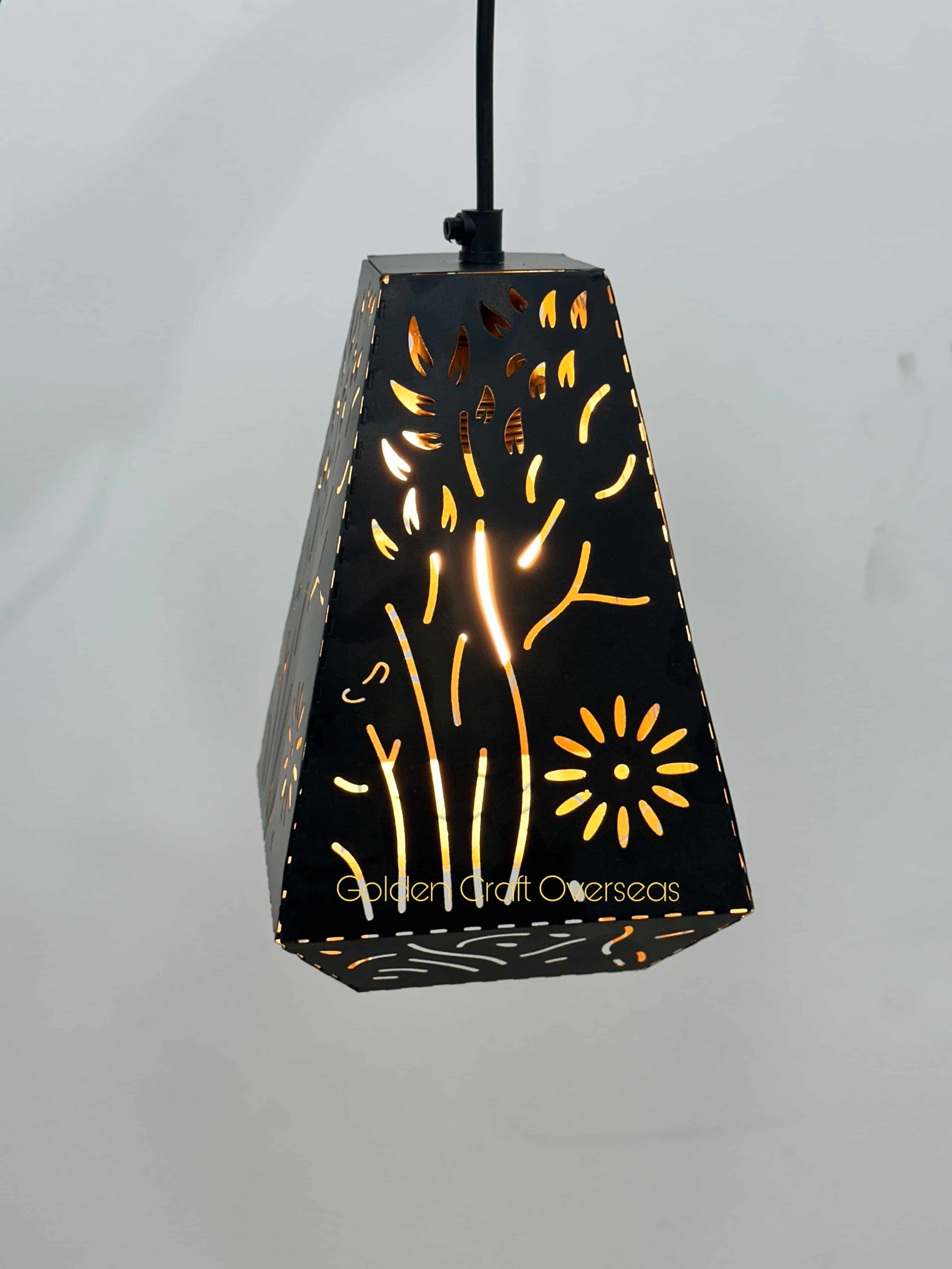 Moroccan Hanging Lantern - 6x6x10 Inches | Incandescent Electric Light, Black Cylindrical Design, Modern & Versatile For Indoors And Outdoors
