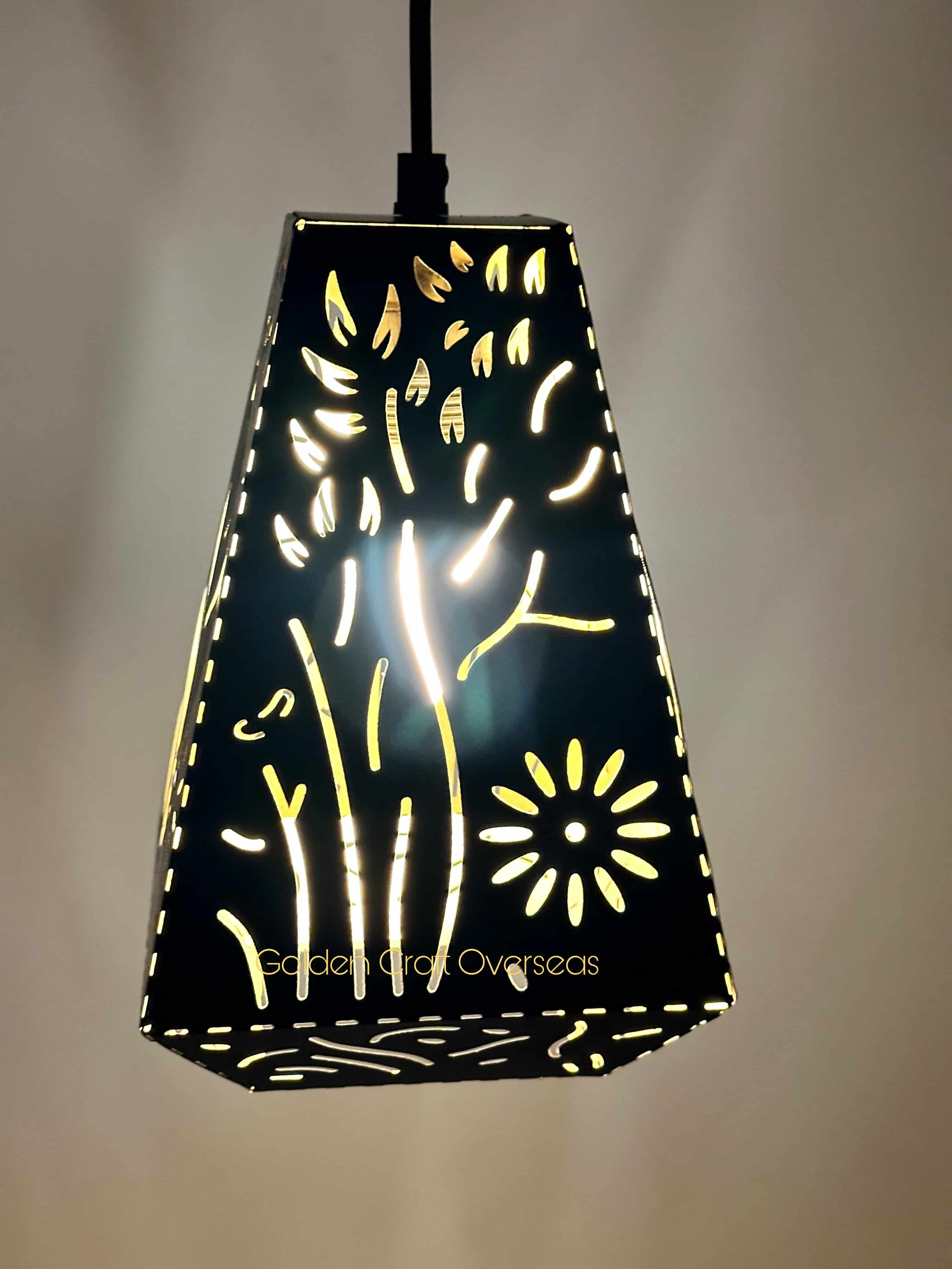 Moroccan Hanging Lantern - 6x6x10 Inches | Incandescent Electric Light, Black Cylindrical Design, Modern & Versatile For Indoors And Outdoors