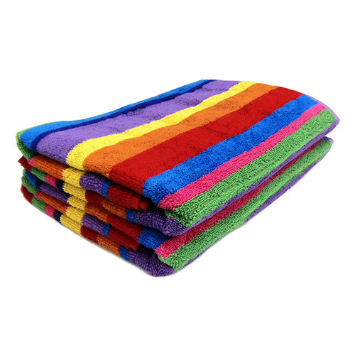 100% Cotton Beach Towel - Large Rectangular Size 30x60 Or 36x72, Colorful Stripe Pattern With Quick-dry Water Absorbency And Customizable Options