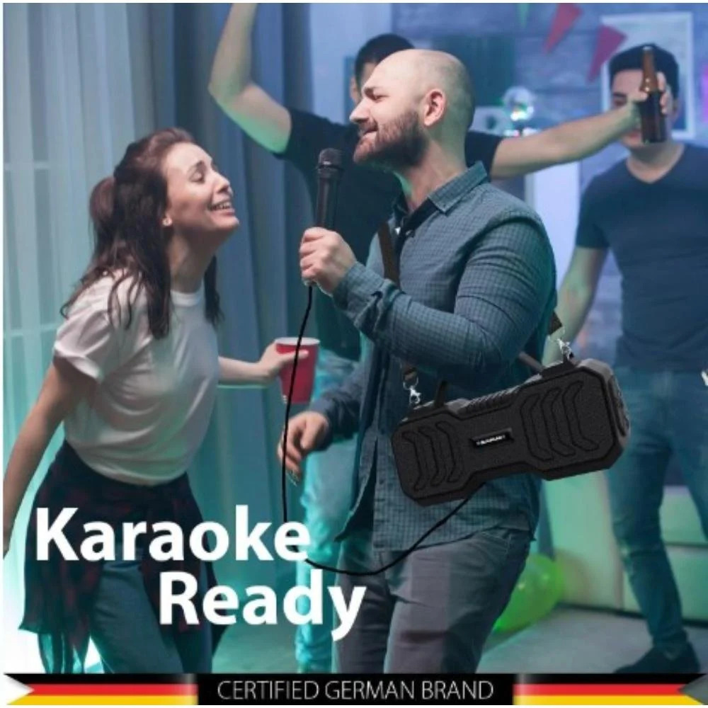 Black Blaupunkt Atomik Wireless Bluetooth Speaker (Bk) - 1500mah Battery, 20w Power Output | 12h Playtime, Tws Technology, Karaoke Ready, 30ft Range
