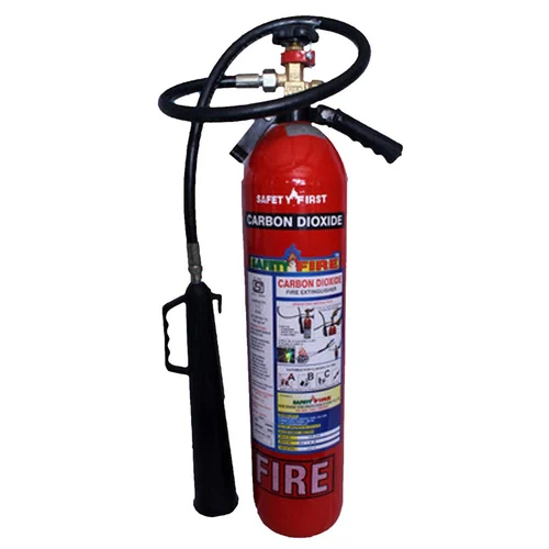 CO2 Type Fire Extinguisher - Metal, Red Color | Industrial Use, Fire Fighting Application, Warranty Included