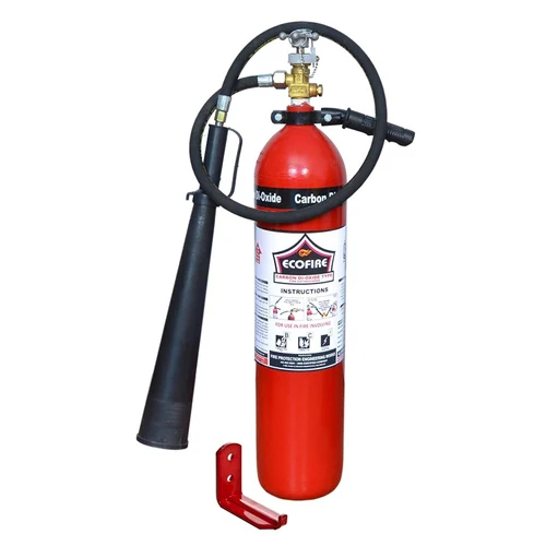 Co2 Fire Extinguisher - Mild Steel, Red Color, -30C to +60C Temperature Range | Ideal for Industrial Use, 1-Year Warranty, Easy to Use
