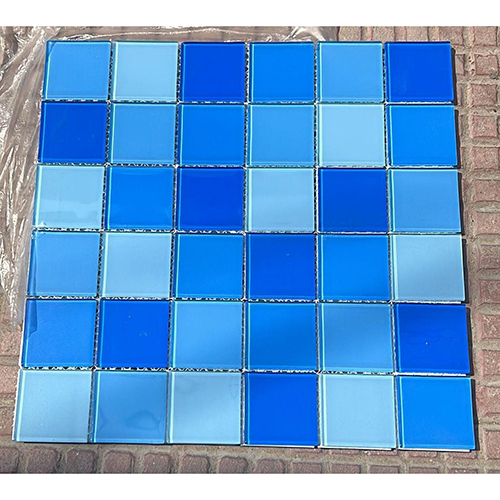 Mosaic Ceramic Swimming Pool Tiles - Square Edge, Polished Textured Surface | Durable Exterior Floor Application