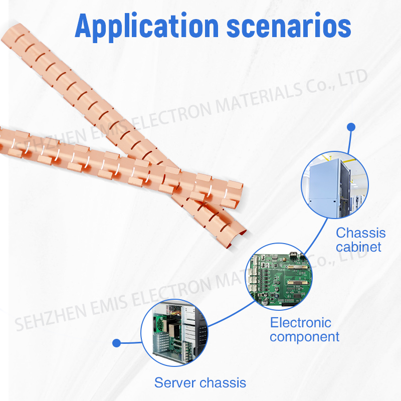 Emi Shielding Gasket - Beryllium Copper, 413x8.13x2.79mm Bright Finish | 100,000 Deformation Resistance, Slot And Slider Installation Usage
