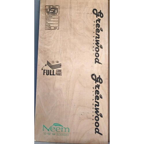 ISI 303 Greenwood Hardwood Plywood - Hardwood Material, 8x4 Size, Thickness 6mm to 18mm | Wear-Resistant, Ideal for Indoor Furniture & Doors