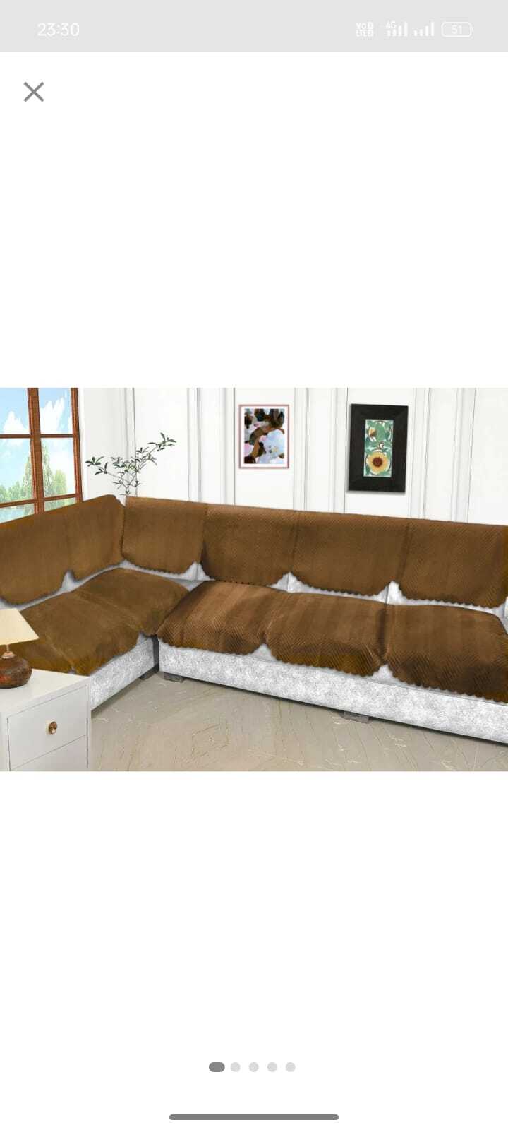 Quilted Sofa Cover - Material: Polyester Cotton