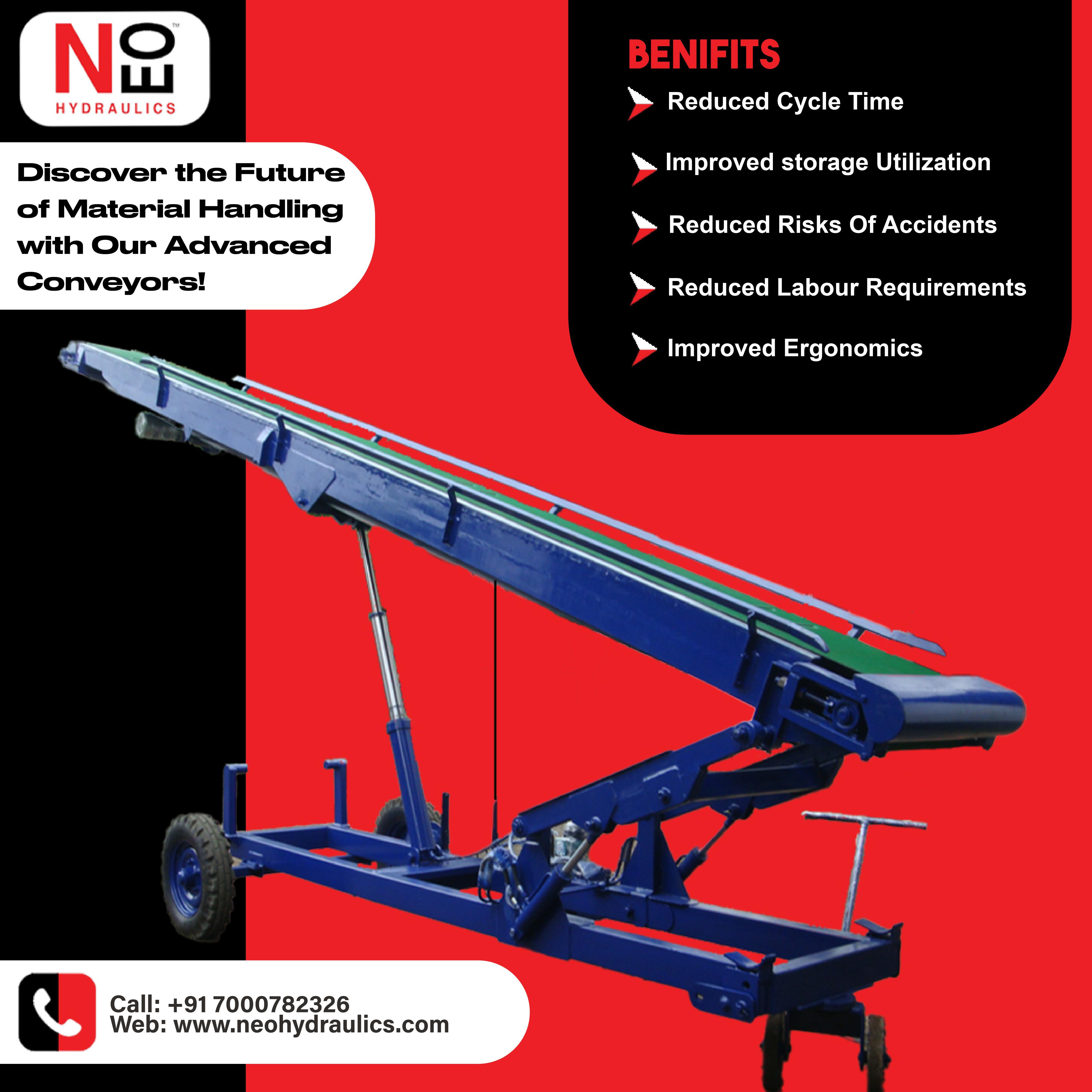 Truck Loading Conveyor - Color: Blue And Silver And Green