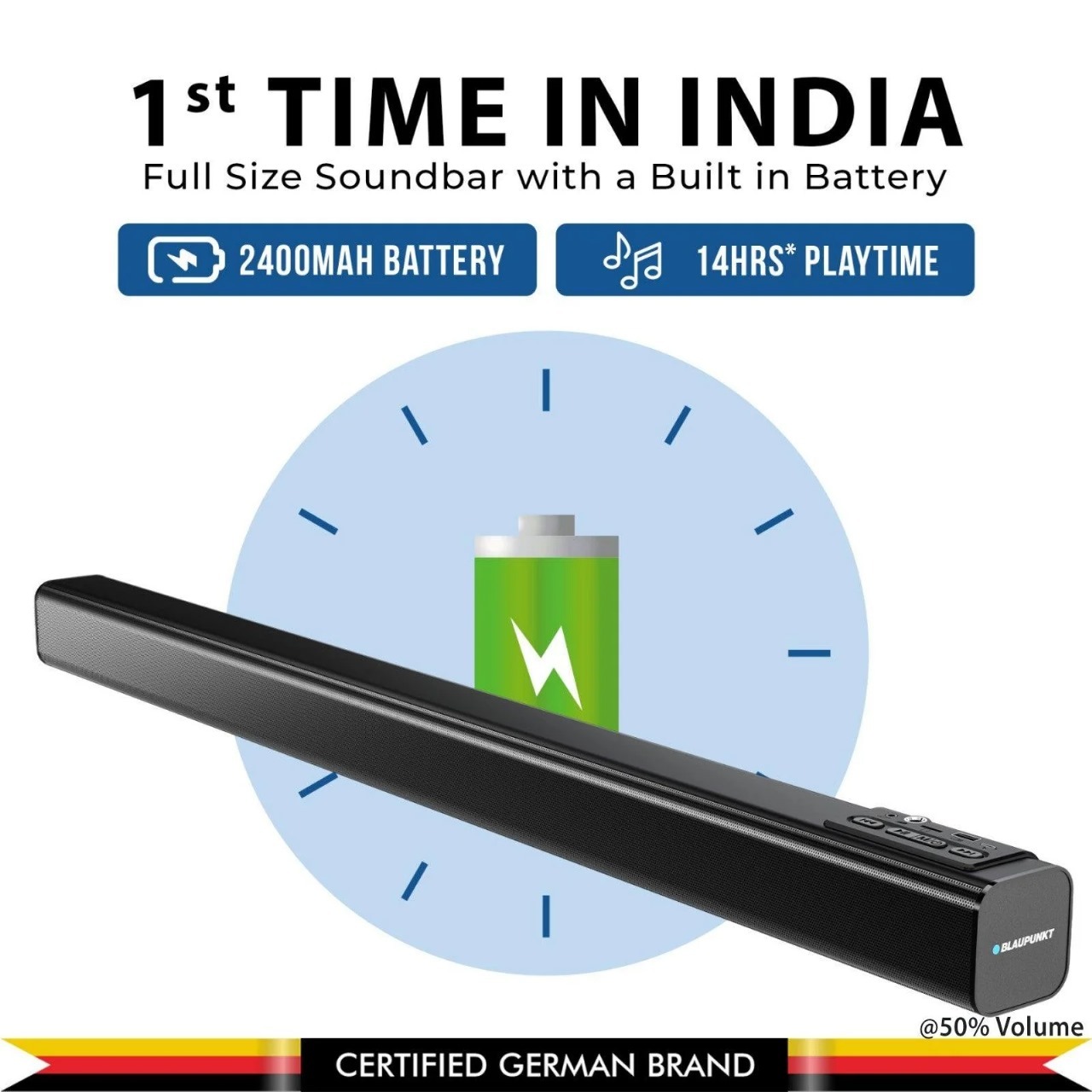 Blaupunkt Sba30 Wireless Standalone Bluetooth Sound Bar 30w