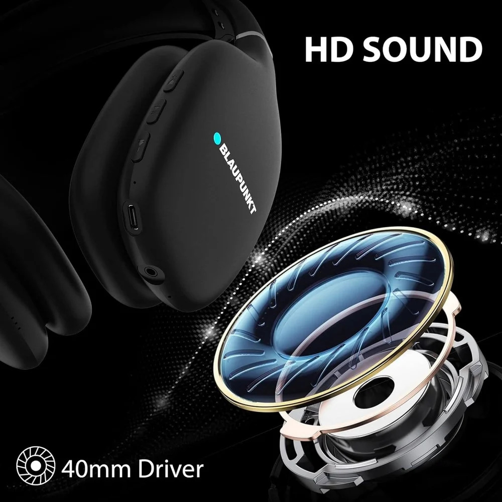 Blaupunkt Wired Black Blaupunkt Bh31 Bluetooth Wireless Over Ear Headphones