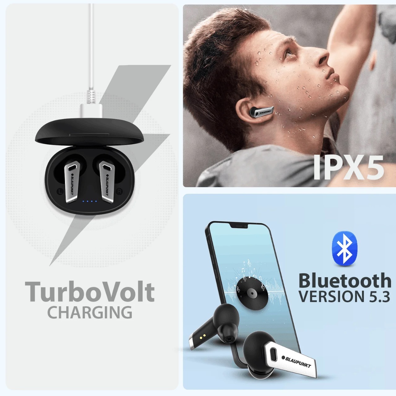 Blaupunkt Btw300 True Wireless Enc Earbuds (Bk)