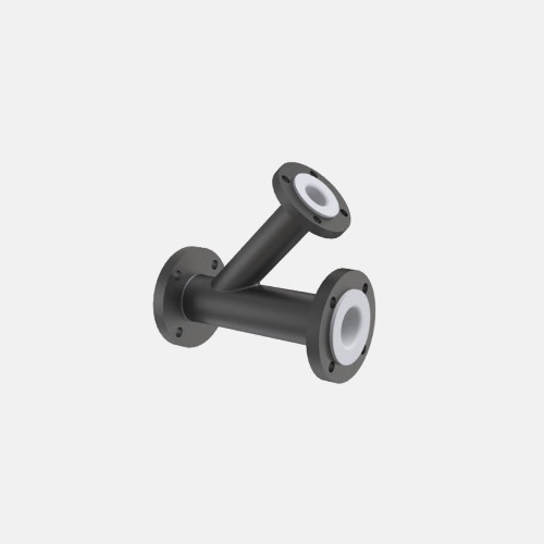Fluoropolymer And Ptfe Lined Unequal Lateral Tee - Color: Black