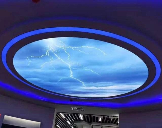 Waiting Room Stretch Ceiling - Other Material, Any Size , Customizable Pattern For A Modern And Inviting Atmosphere