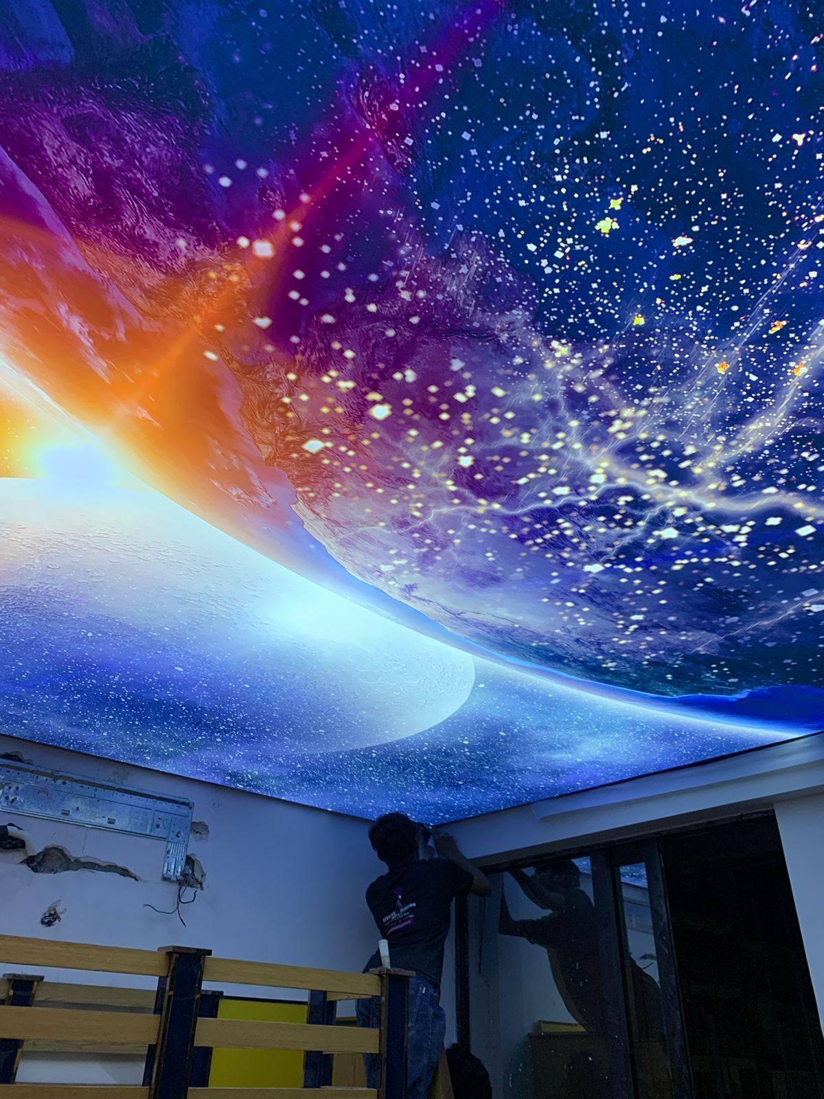 Pharmacy Store Stretch Ceiling - 0.18mm Thickness | Customizable Patterns, Any Size And Shape, Seamless Finish With Integrated Lighting