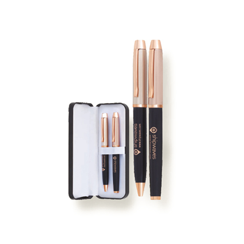 PI 23-302 Pen Set - High-Quality Plastic, Sleek Black Color | Easy to Carry, Novelty Design for Creative Writing Experience