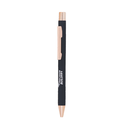 PI 23-110 Metallic Pen - Metal Construction, Black Color | Refillable, Waterproof Ink, Quick-Drying, Suitable for Left-Handed Use, Durable Design