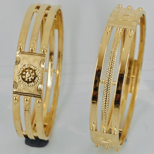 2-3.5 Gold Jadau Bangles - Color: As Per Requirement