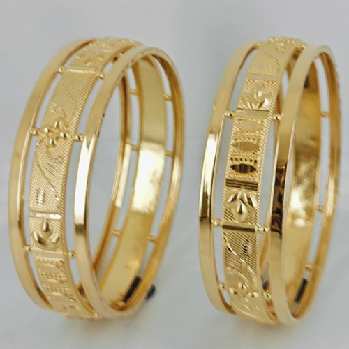 2-3.5 Gold Jadau Bangles - Color: As Per Requirement