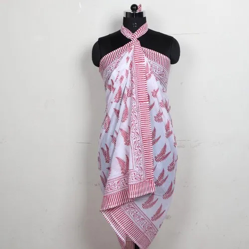 Ladies Block Printed Beach Sarong - Color: Multicolor