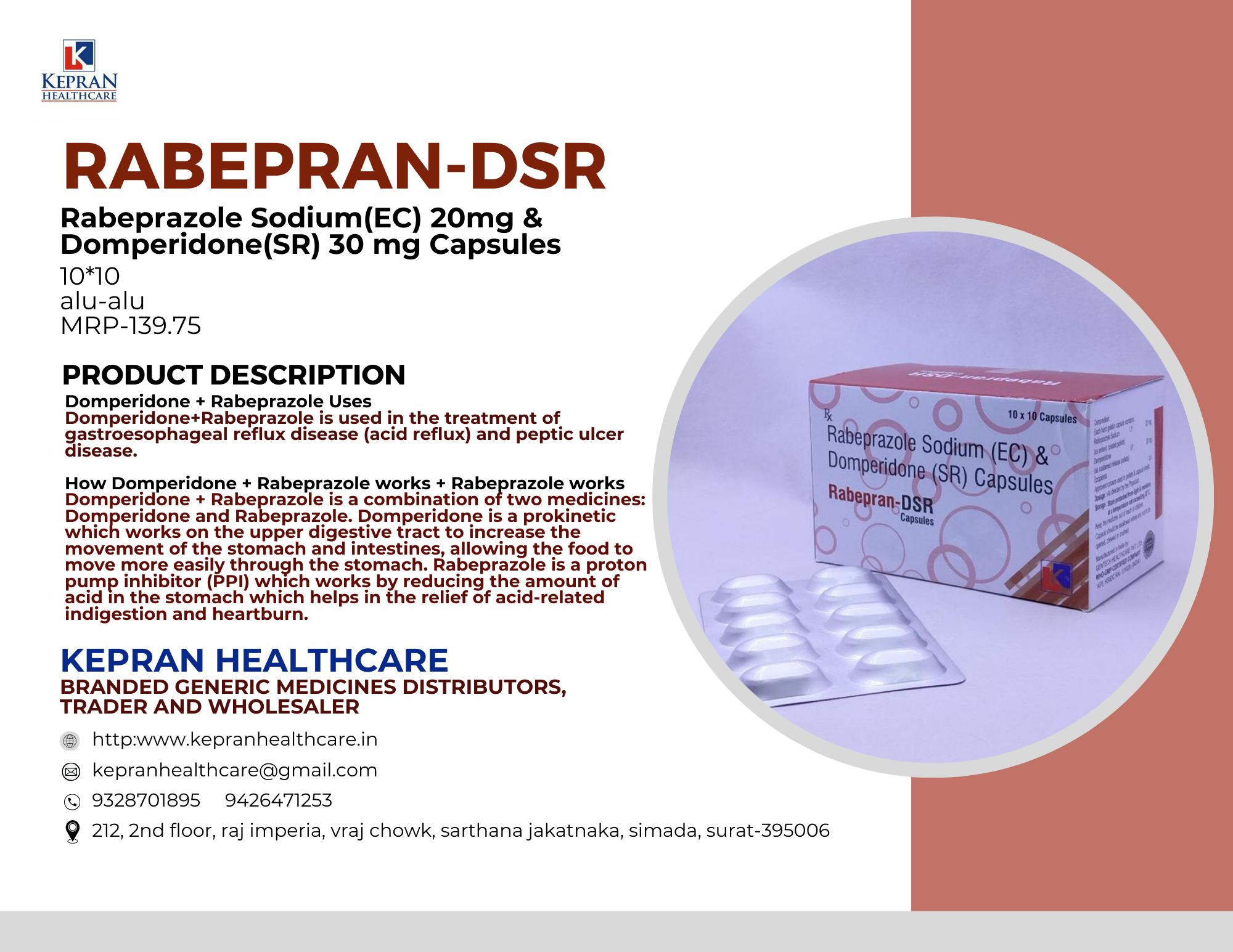 Rabeprazole Domperidone Sr Capsule Generic Drugs