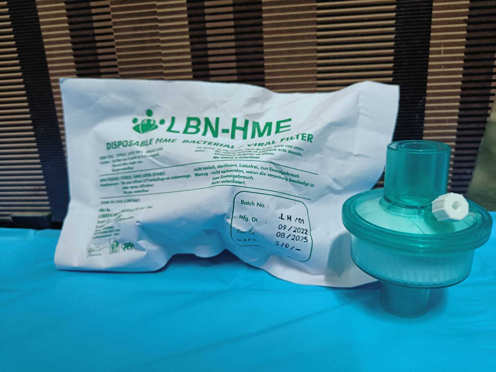Disposable Hme Bacterial Viral Filter - Color: Blue