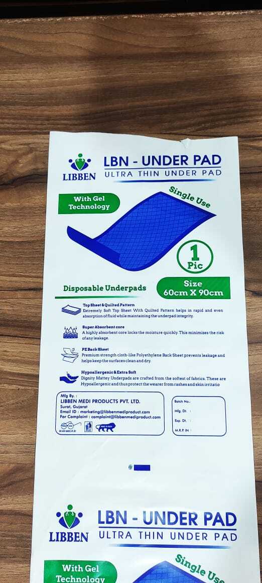Disposable Lbn Underpad Sheet - Non-woven Material, Single-use Design, Blue Color | Comfortable Barrier For Bedding In Healthcare Settings