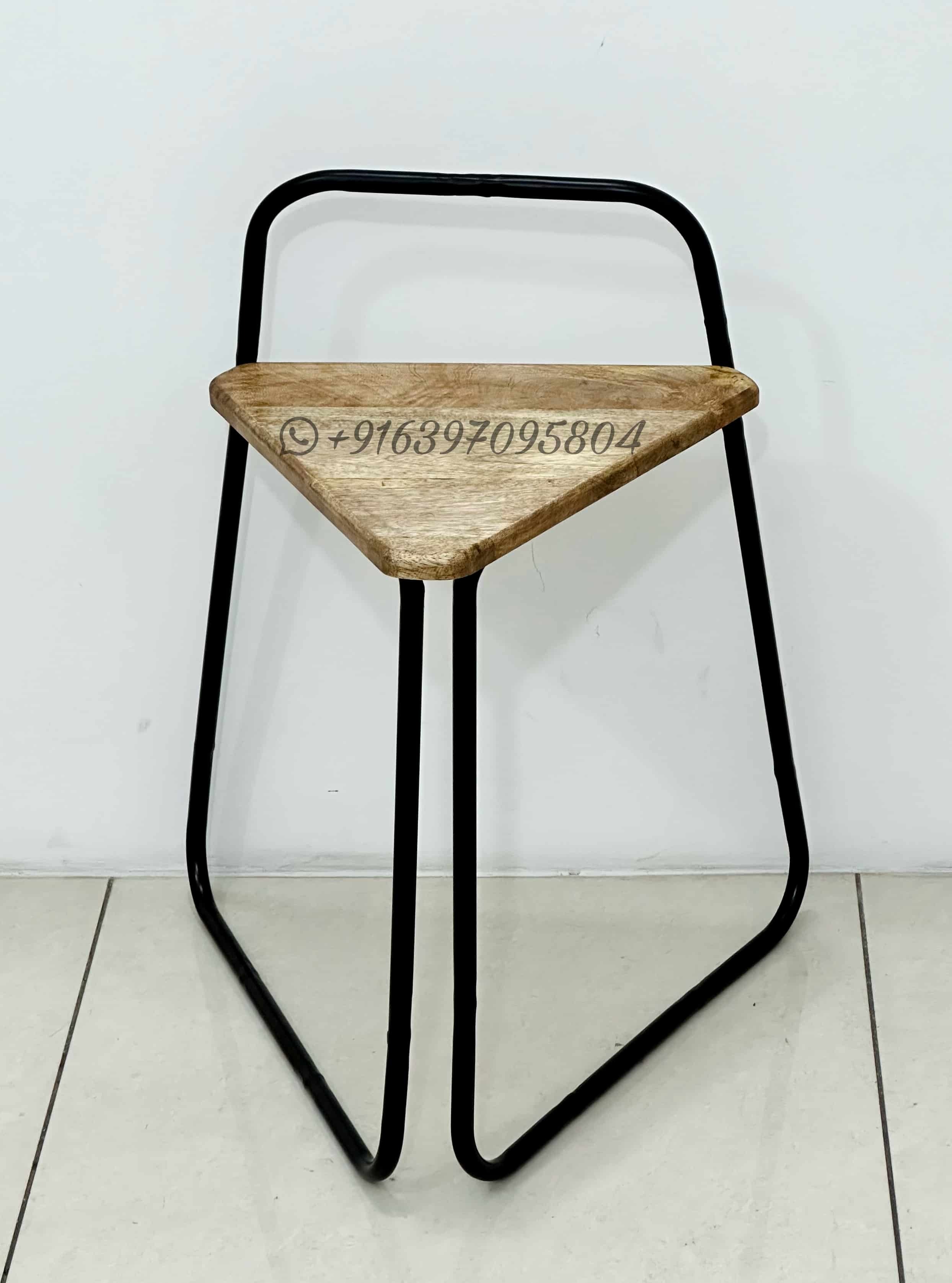 Iron Stool - 14x16x20 Inches | Minimalist Design, Powder Coated Black Finish, Sturdy Iron Material, Indoor Use Only, Easy To Clean