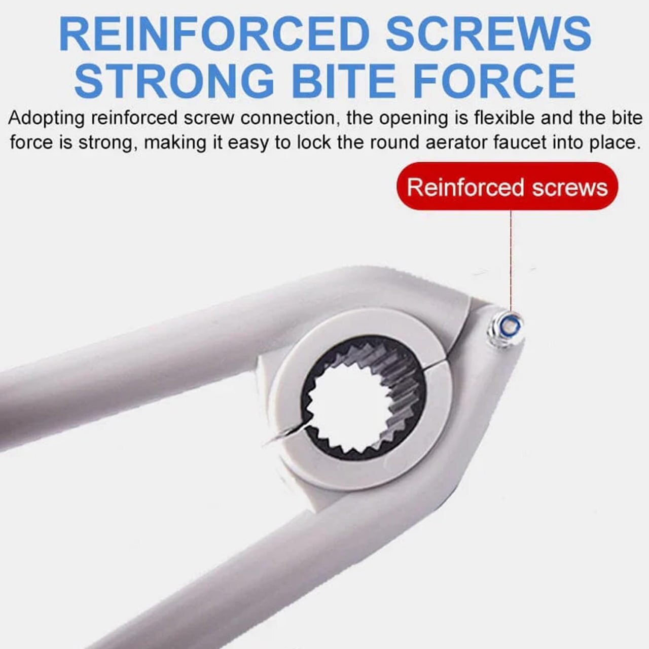 Mitsico Universal Faucet Wrench - Abs Plastic, Time-saving Tool, Enhanced Screw Bite, Anti-slip Rubber Pads, Comfortable Handle