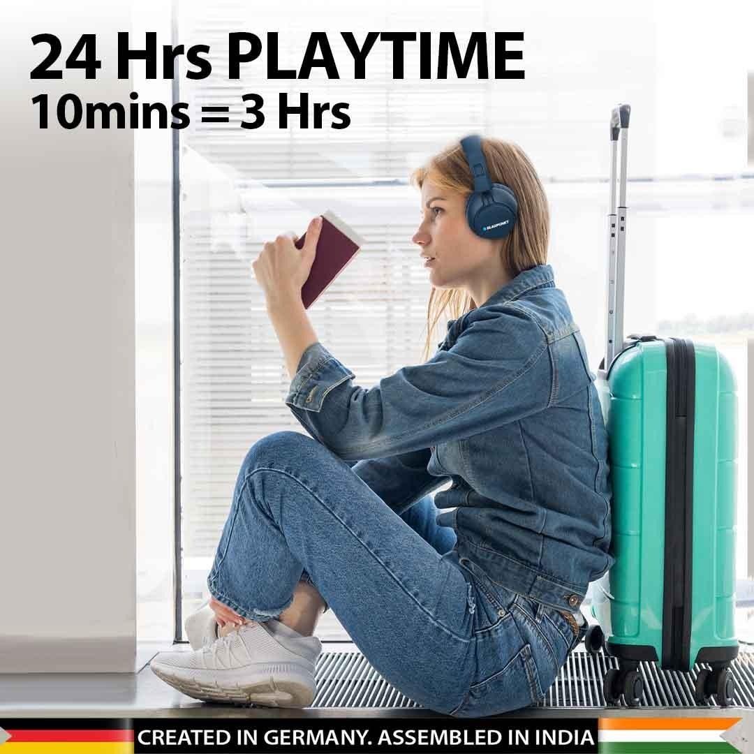 Blaupunkt Bh41 Bluetooth Wireless Over-ear Headphone (Blue)
