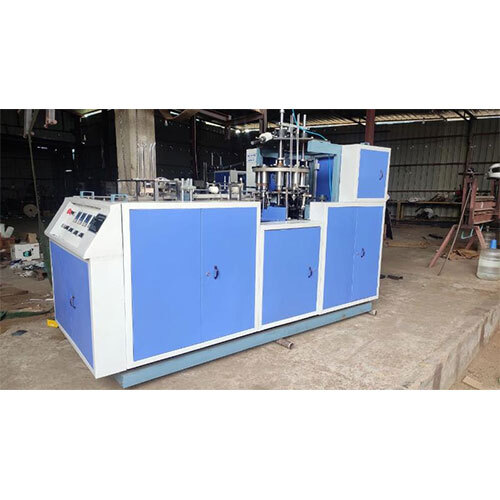 Hindmade Fully Automatic High Speed Paper Cup Making Machine - Metal Build, 40 Ml To 150 Ml Size Range, Blue Color - 80 To 110 Cups/min Capacity, 1 Year Warranty, Supports 130 Gsm To 270 Gsm Paper