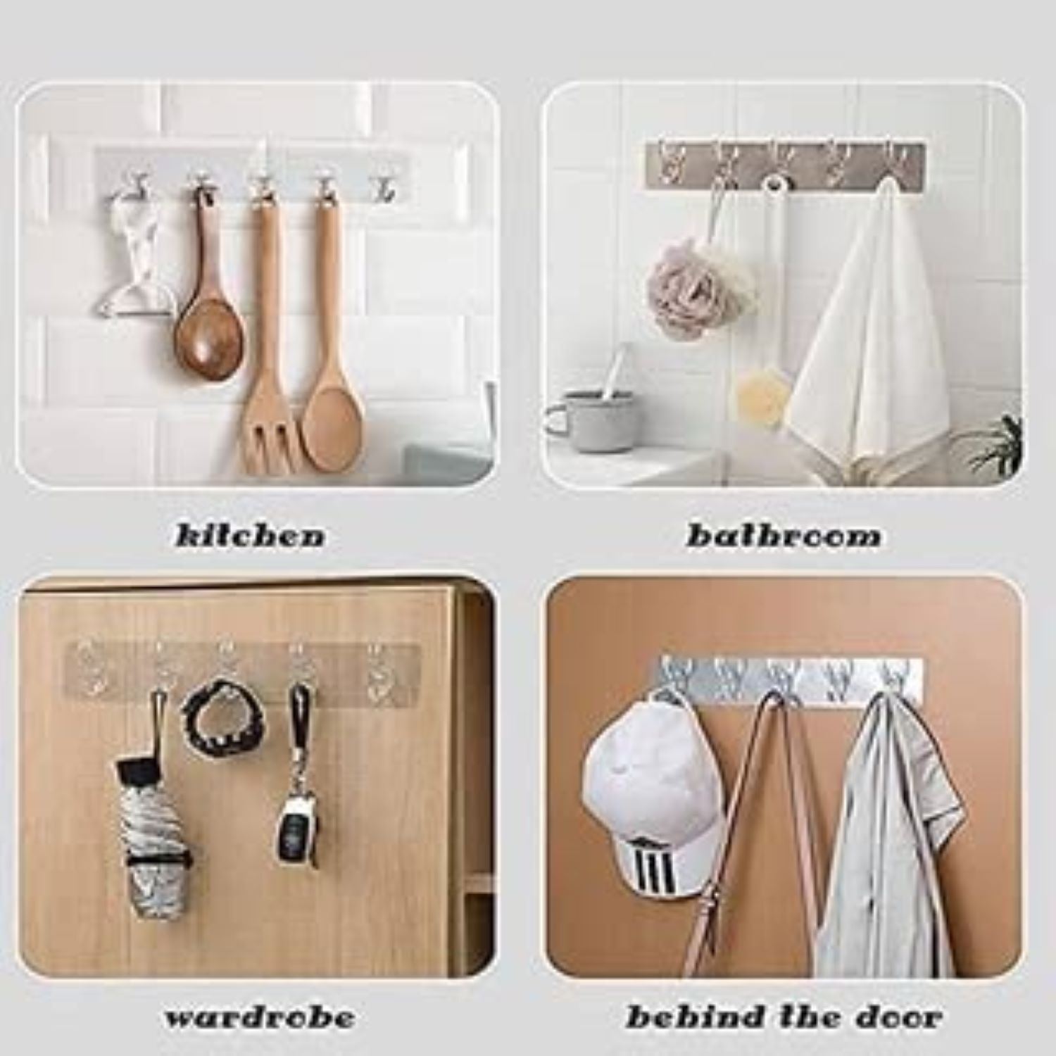 6 Pc Sticker Hook - Plastic, 8x5x2 Cm | Transparent Design, Strong Adhesive, Multi-purpose, No Damage To Walls, Heavy Duty For Indoor/outdoor Use