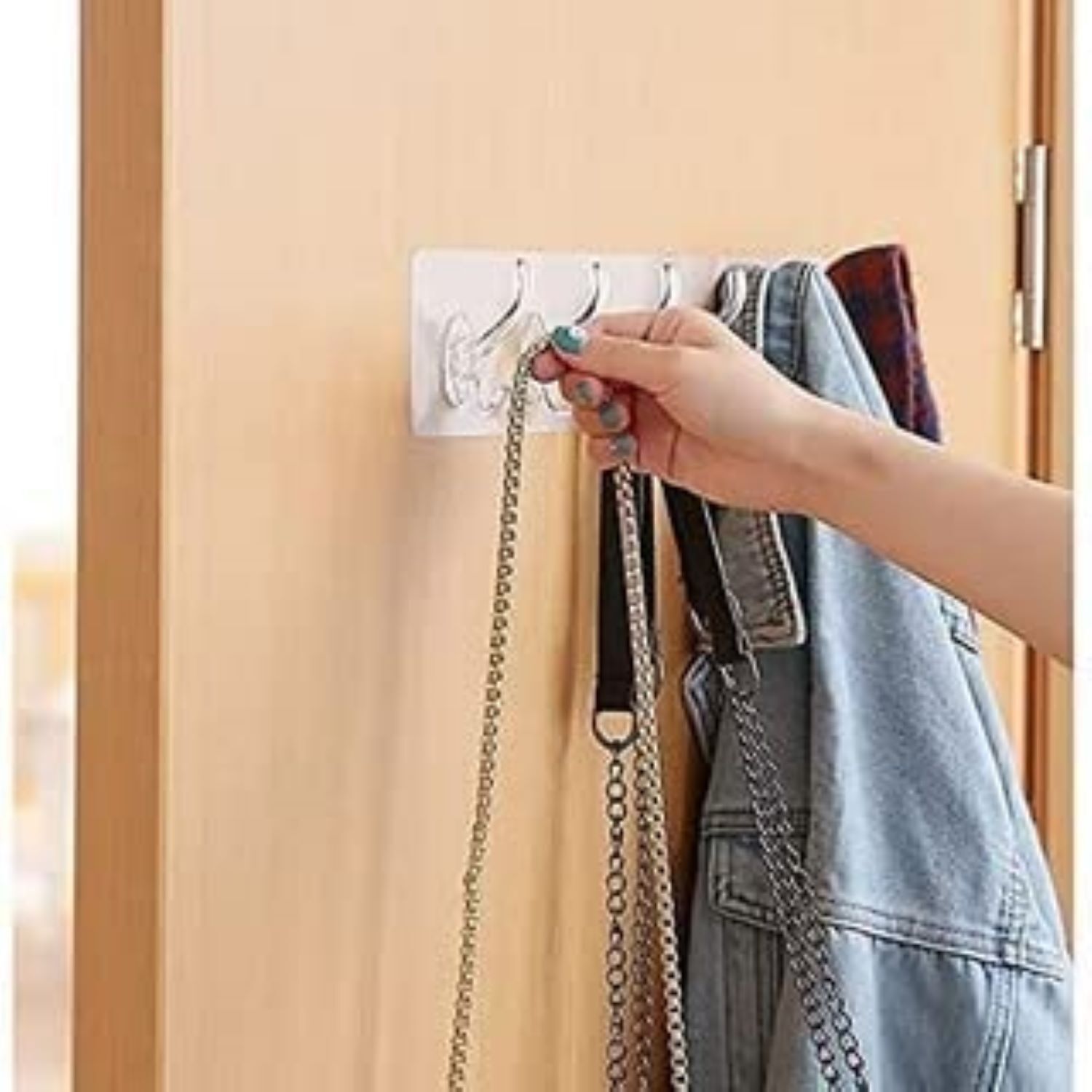 6 Pc Sticker Hook - Plastic, 8x5x2 Cm | Transparent Design, Strong Adhesive, Multi-purpose, No Damage To Walls, Heavy Duty For Indoor/outdoor Use