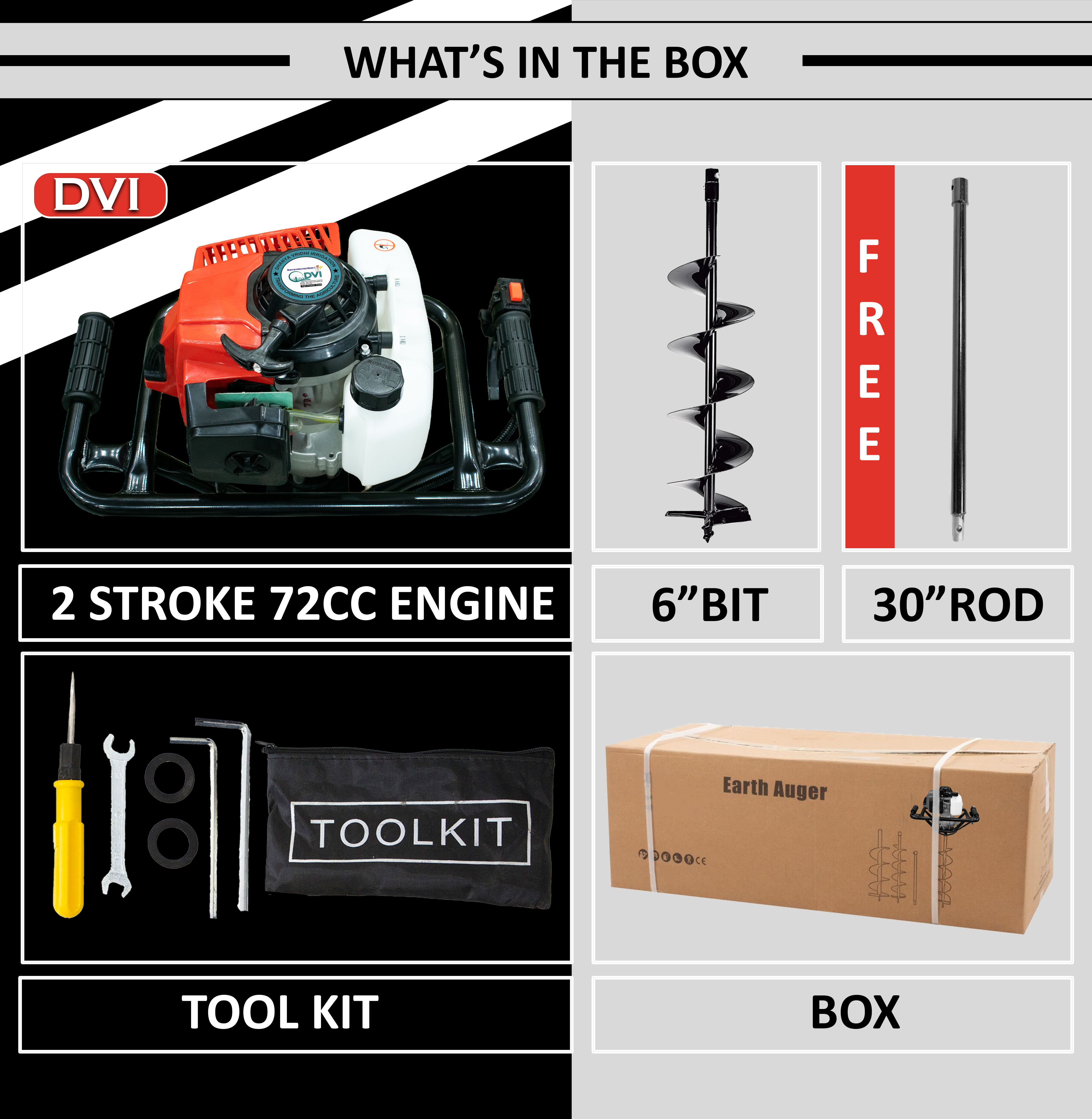 72cc Earth Auger - Automatic Grade: Semi-automatic