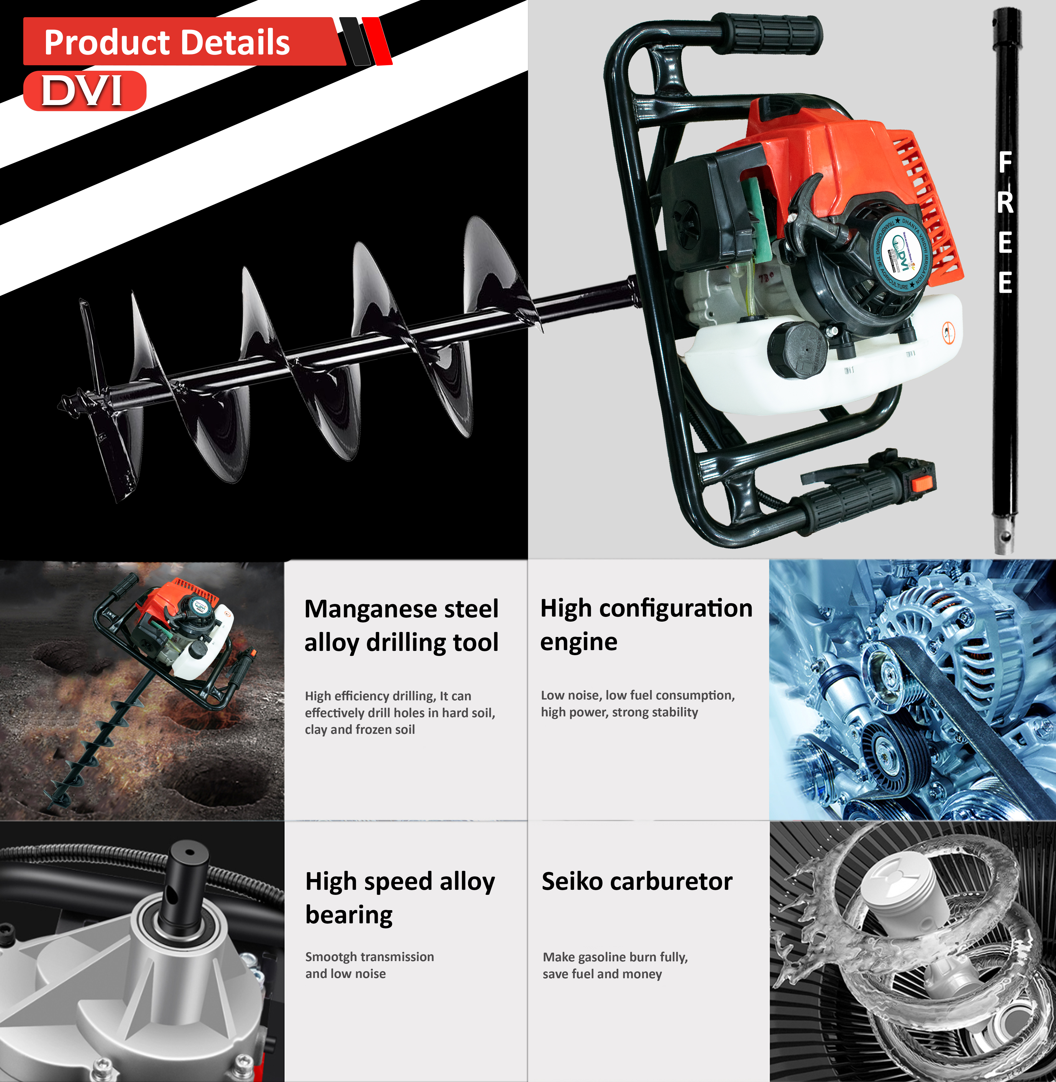 72cc Earth Auger - Automatic Grade: Semi-automatic
