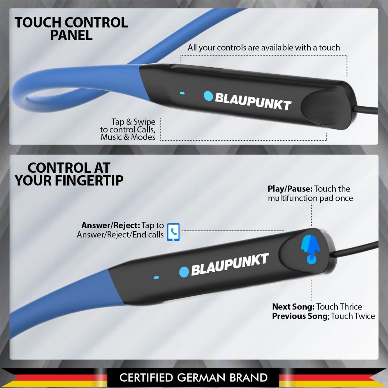 Blaupunkt Be120 Touch Neckband (Blue)