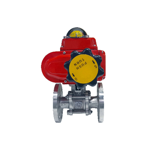 Electric Actuator Operated Flanged End Ball Valve - High-Pressure Cast Iron, 15mm to 200mm Size Range, Polished Finish, Air and Water Fluid Control