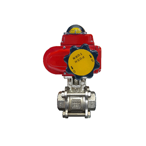 Electrical Operated Three Piece Screwed End Ball Valve - Finish: Powder Coated