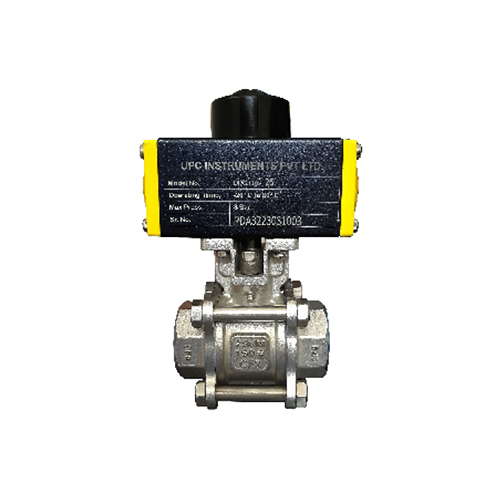 Pneumatic Actuator Three Piece Screwed And Ball Valve - Finish: Coated