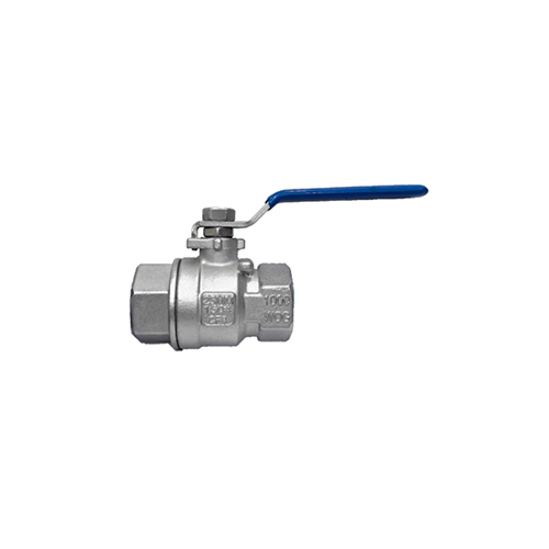 Single Piece Screwed End Ball Valve - Color: Silver
