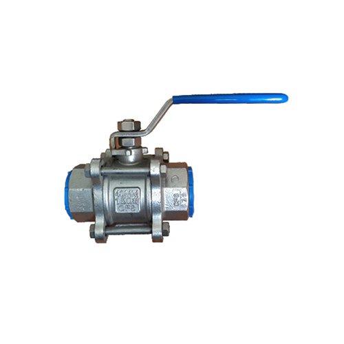 Three Piece Screwed End Ball Valve - Color: Silver