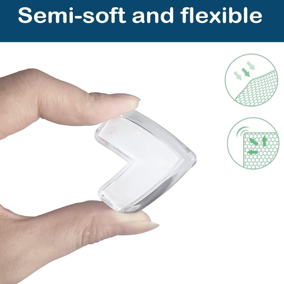 Silicone Corner Protector - 10x5x5 Cm, Ultra Clear, Non-toxic, Durable, Safe Edge Protection For Baby Furniture (Pack Of 4)