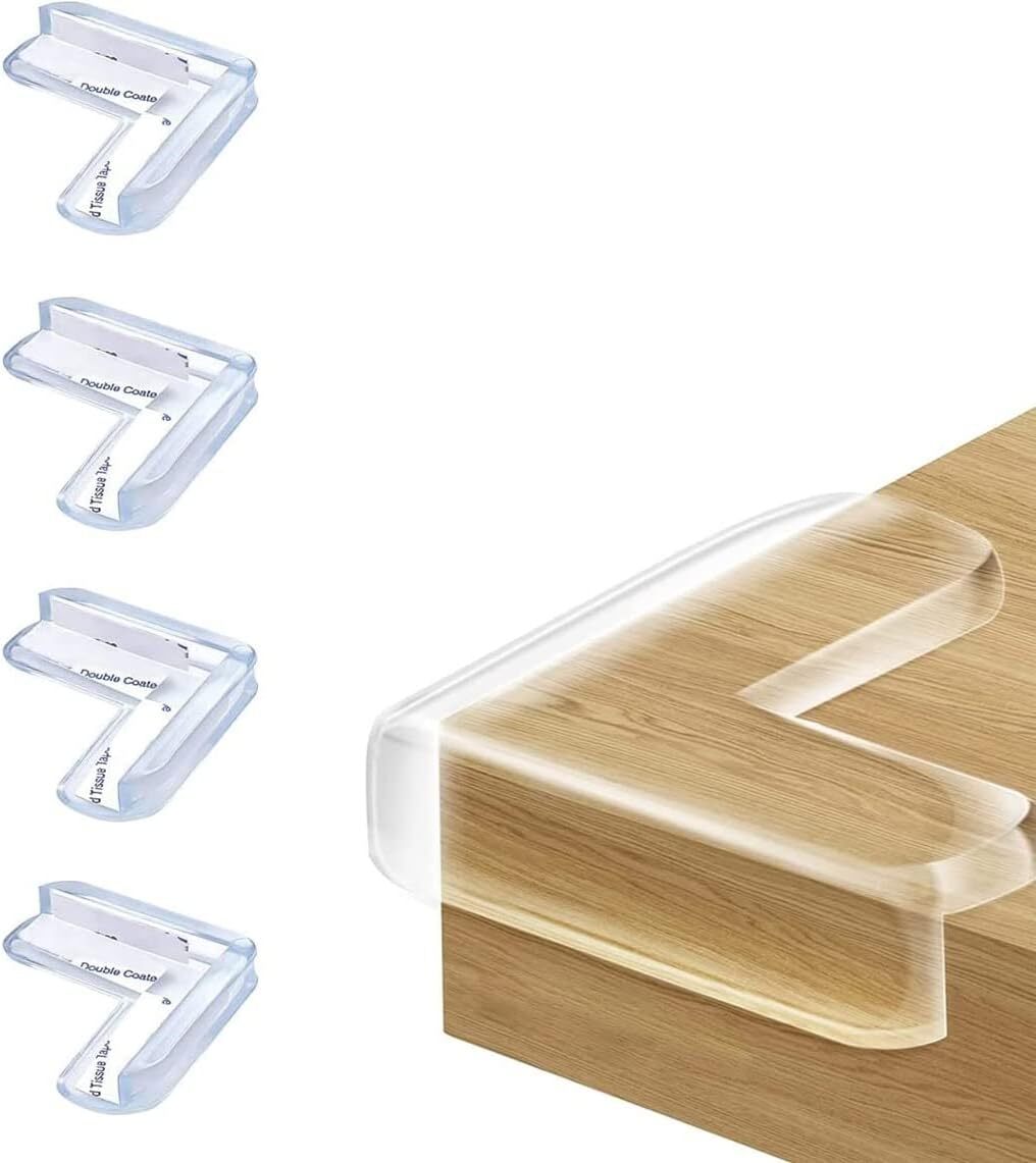 Silicone Corner Protector - 10x5x5 Cm, Ultra Clear, Non-toxic, Durable, Safe Edge Protection For Baby Furniture (Pack Of 4)